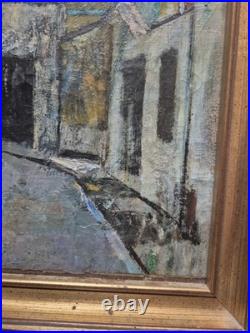 RENÉ GENIS (1922-2004) HUILE SUR TOILE SIGNÉE ENCADRÉE 37CM SUR 45CM Vue Urbaine
