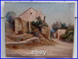 R. Aglietti 1878-1956. Lumineuse Toile Orientaliste & Paysage Animée En Algérie