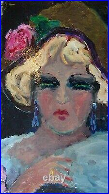 Ramon Dilley Peintre Lithographe Portrait Femme La Jeanne 3 Huile Sur Toile
