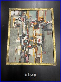 Rare HST tableau abstraction lyrique abstrait composition couleurs années 50