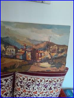 Rare Peinture Sur Toile signée Par L'artiste Italien De La Famille Barbaglia