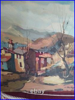Rare Peinture Sur Toile signée Par L'artiste Italien De La Famille Barbaglia