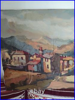 Rare Peinture Sur Toile signée Par L'artiste Italien De La Famille Barbaglia
