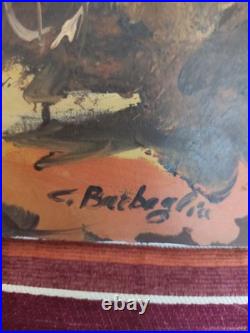 Rare Peinture Sur Toile signée Par L'artiste Italien De La Famille Barbaglia