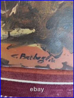 Rare Peinture Sur Toile signée Par L'artiste Italien De La Famille Barbaglia