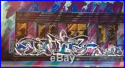 Rare Toile Originale de Sonic Bad, NYC Subway Train Graffiti, Street Art