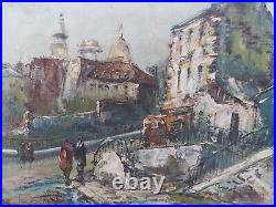 Raymond BESSE Montmartre Peinture Huile Sur Toile Paris Painting