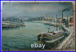 Raymond Besse Peintre Montmartre Huile Usines Bords De Seine Epinay / Seine