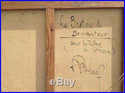 Raymond Besse Tableau 40/50 Peinture Hst Le Brocanteur À Saint Ouen Rare ++
