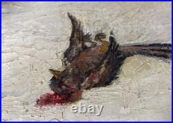 Robert Vignal (1929) Huile sur toile Signée Nature morte à l'oiseau 1970