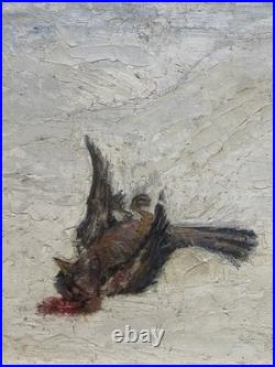 Robert Vignal (1929) Huile sur toile Signée Nature morte à l'oiseau 1970