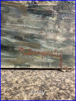 Roger SERPANTIE (1891-1974) huile sur toile vue présumée de l'Aveyron Occitanie