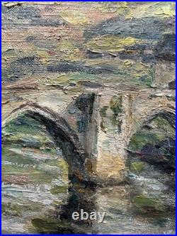 Roger SERPANTIE (1891-1974) huile sur toile vue présumée de l'Aveyron Occitanie