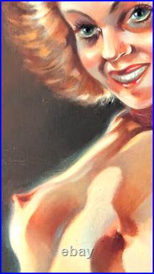 Roland Morisson (XXème) Nu au foulard rouge Huile sur toile signée et datée 49