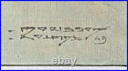 Roland Morisson (XXème) Nu au foulard rouge Huile sur toile signée et datée 49