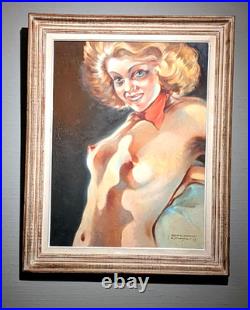 Roland Morisson (XXème) Nu au foulard rouge Huile sur toile signée et datée 49