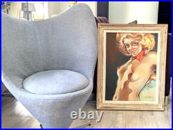 Roland Morisson (XXème) Nu au foulard rouge Huile sur toile signée et datée 49