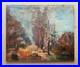 Rue animée, huile sur toile, signature à identifier, tableau ancien, peinture