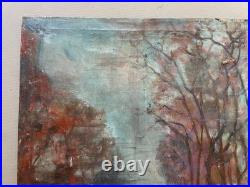 Rue animée, huile sur toile, signature à identifier, tableau ancien, peinture