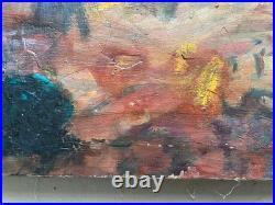 Rue animée, huile sur toile, signature à identifier, tableau ancien, peinture