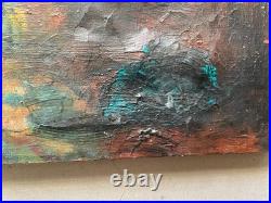 Rue animée, huile sur toile, signature à identifier, tableau ancien, peinture