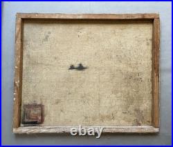 Rue animée, huile sur toile, signature à identifier, tableau ancien, peinture