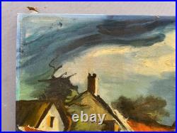Rue de village, huile sur toile, porte une signature Vlaminck, peinture, tableau