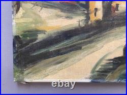 Rue de village, huile sur toile, porte une signature Vlaminck, peinture, tableau