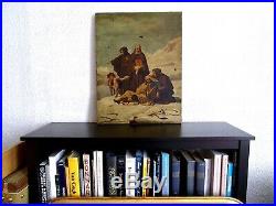 Sauvetage En Haute Montagne Par Des Religieux-superbe Peinture De 1864, Signée