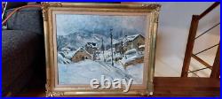 Savreux Maurice (1884-1971) Huile Sur Toile Paysage Au Hameau Enneigé