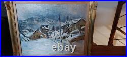 Savreux Maurice (1884-1971) Huile Sur Toile Paysage Au Hameau Enneigé