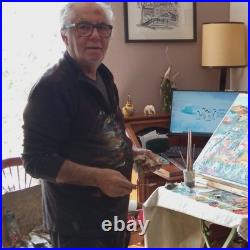 Silhouette Abstrait Art Tableau Peinture Huile Paris Signe Jumeaux Jean Pierre