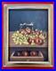 Still Life Oil Painting Grapes Apples Gold Wood Frame Signed