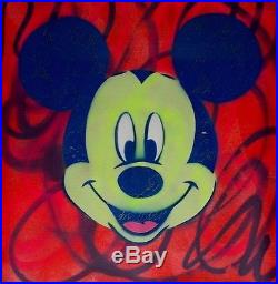 Street Art Mickey Pop Peinture Originale sur Toile de Dillon Boy