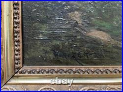 Suiveur de Corot, huile sur toile située à Vernon, tableau signé, peinture