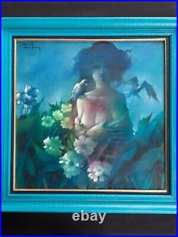 Superbe Grand TABLEAU PEINTURE HUILE SUR TOILE Signé