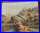 Superbe huile du XIX siècle par Alfred Godchaux paysage animé des pyrénées