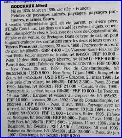 Superbe huile du XIX siècle par Alfred Godchaux paysage animé des pyrénées