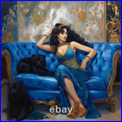 Superbe tableau dans le style Orientaliste 30 cm x 30 cm