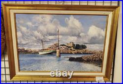 TABLEAU HUILE sur TOILE Costaeres Pascal Daussat Bateau Peinture 12MAG 30/01