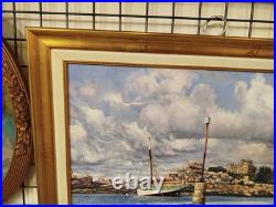 TABLEAU HUILE sur TOILE Costaeres Pascal Daussat Bateau Peinture 12MAG 30/01