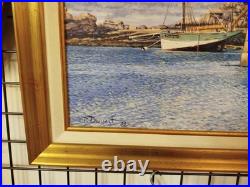 TABLEAU HUILE sur TOILE Costaeres Pascal Daussat Bateau Peinture 12MAG 30/01