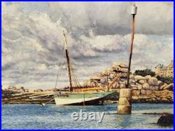TABLEAU HUILE sur TOILE Costaeres Pascal Daussat Bateau Peinture 12MAG 30/01