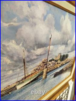TABLEAU HUILE sur TOILE Costaeres Pascal Daussat Bateau Peinture 12MAG 30/01