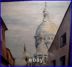 TABLEAU MONTMARTRE RUE SAINT VINCENT PEINTURE huile sur toile 41x33 H. GOUX XXEME