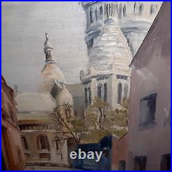 TABLEAU MONTMARTRE RUE SAINT VINCENT PEINTURE huile sur toile 41x33 H. GOUX XXEME