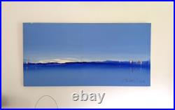 TABLEAU PEINTURE CONTEMPORAINE MARINE CRISTO LORINI 1996 HST Taille 60 x 120cm