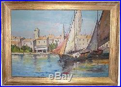 Tableau 1900 marine peinture huile toile San Savesse