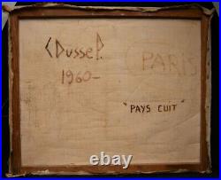Tableau 1960 Paysage et surréalisme par Claude DUSSEL Pays cuit