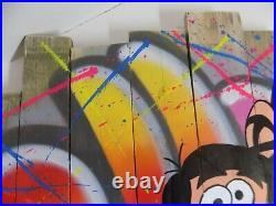 Tableau 80x80cm YORIS peinture street art sur toile, graffiti dalton lucky luke